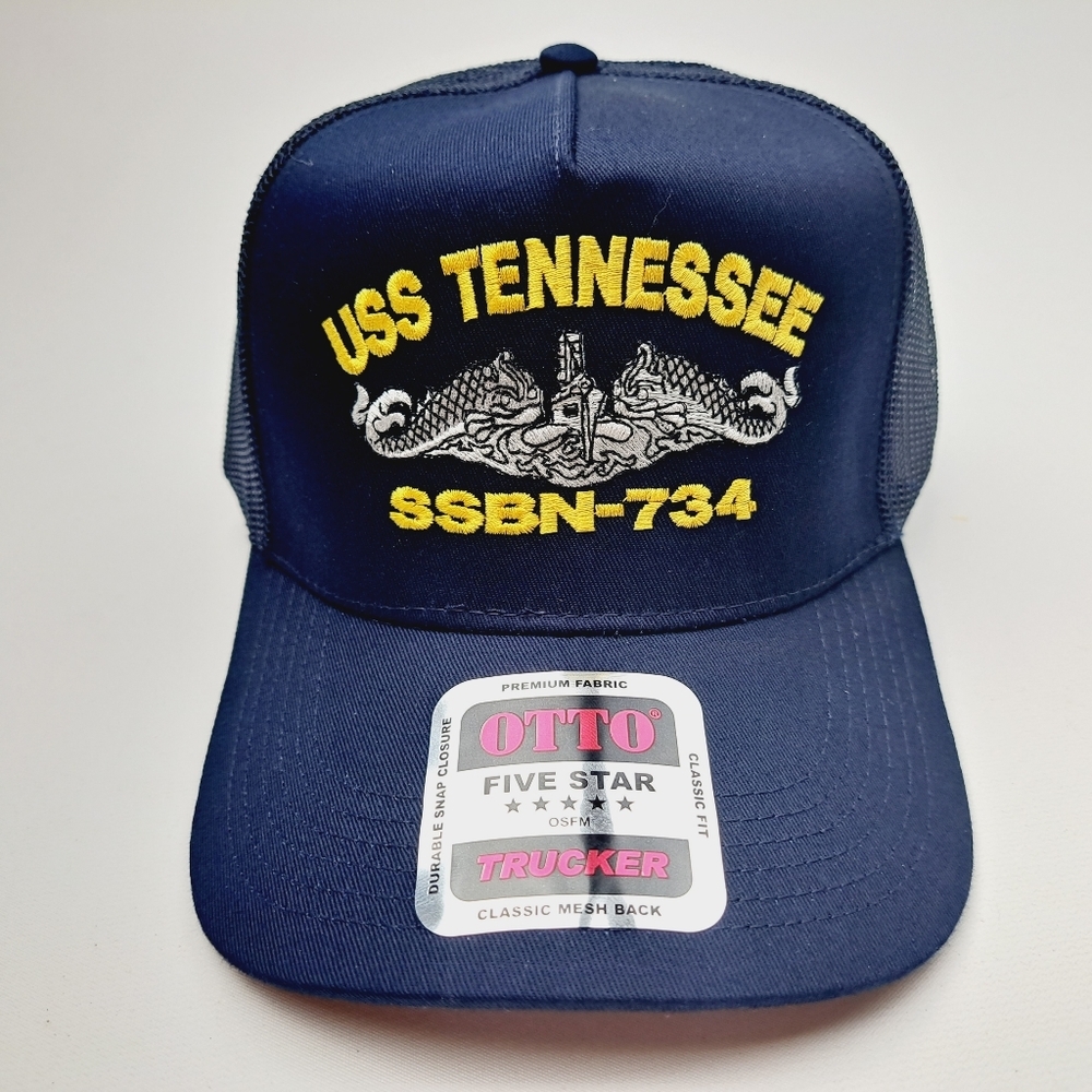 USS Tennessee SSBN-734 Submarine Service Hat Cap Mesh Snapback Blue
